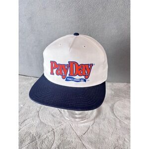 PayDay Hat Cap Snap Back Mens One Size White Blue Peanut Candy Bar Advertising